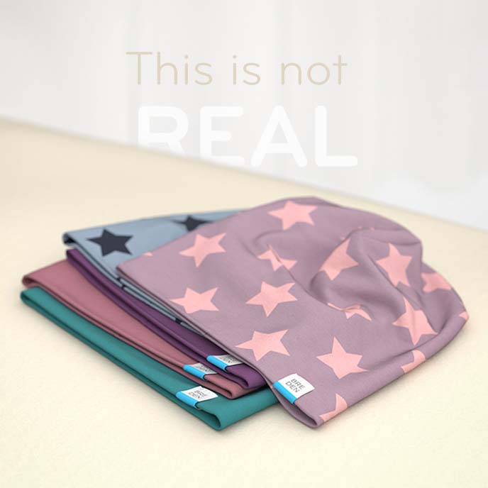 3D generted photo of stacked hats